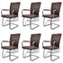 Swen Studio -  Cantilever Dining Chairs 6 pcs Brown Faux Leather